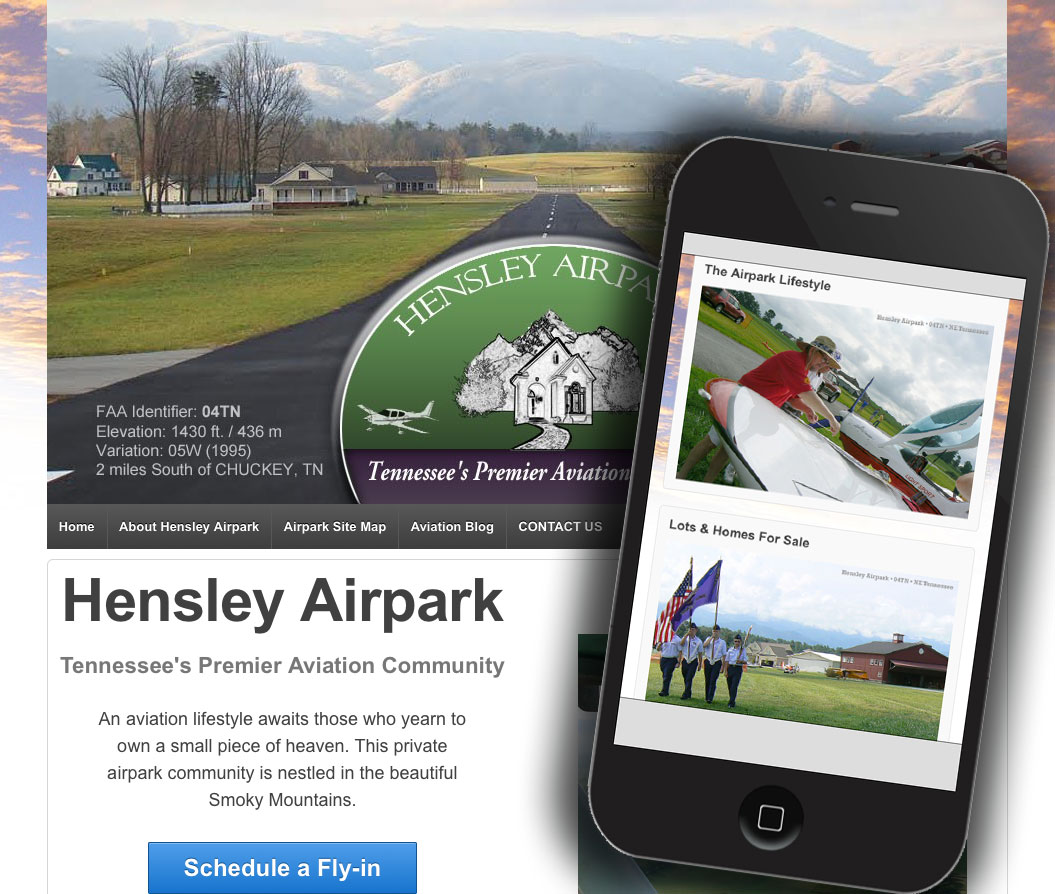 Hensley Airpark in Northeast Tennessee Website on a budget