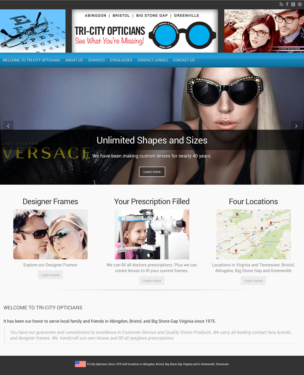 Tri-City Opticians website redesign